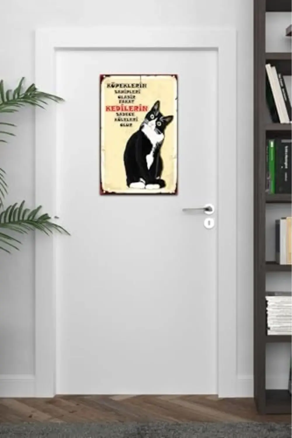 snShop Kuşe Kağıt Duvar Posteri Kedilerin Sadece Köleleri Olur Re