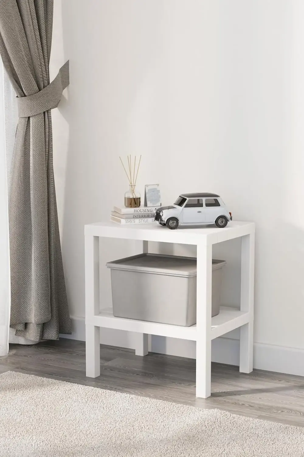 snShop Life 2 Katlı Plastik Beyaz Banyo Mutfak Rafı MIT1054 46743