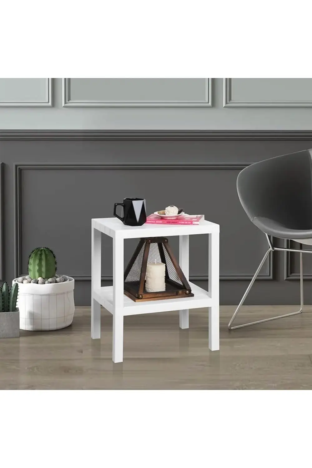 snShop Life 2 Katlı Plastik Beyaz Banyo Mutfak Rafı MIT1054 46743