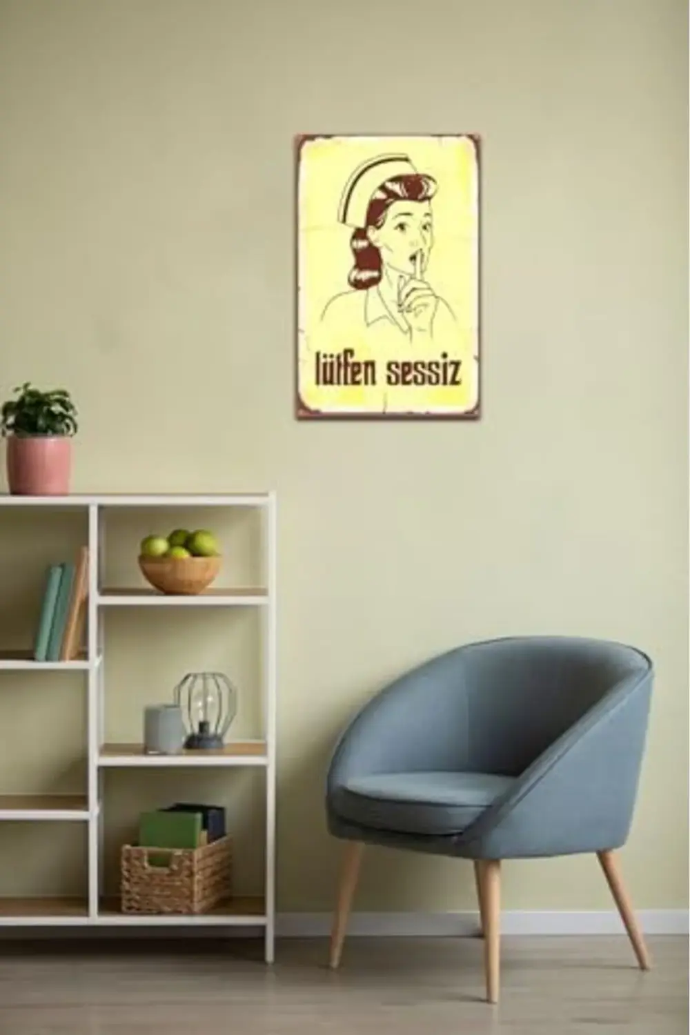 snShop Lütfen Sessiz Hemşire Retro Vintage Drtr0092 Ahşap Mdf Tab