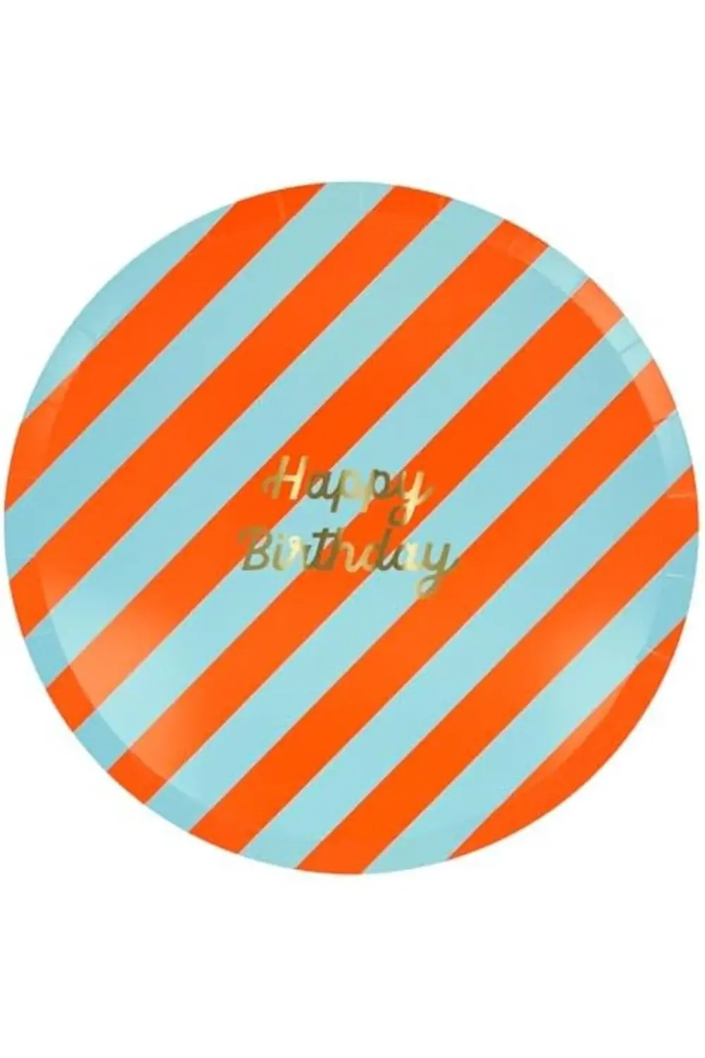 snShop Meri - Stripe Happy Birthday Dinner Plates - Çizgili Happy