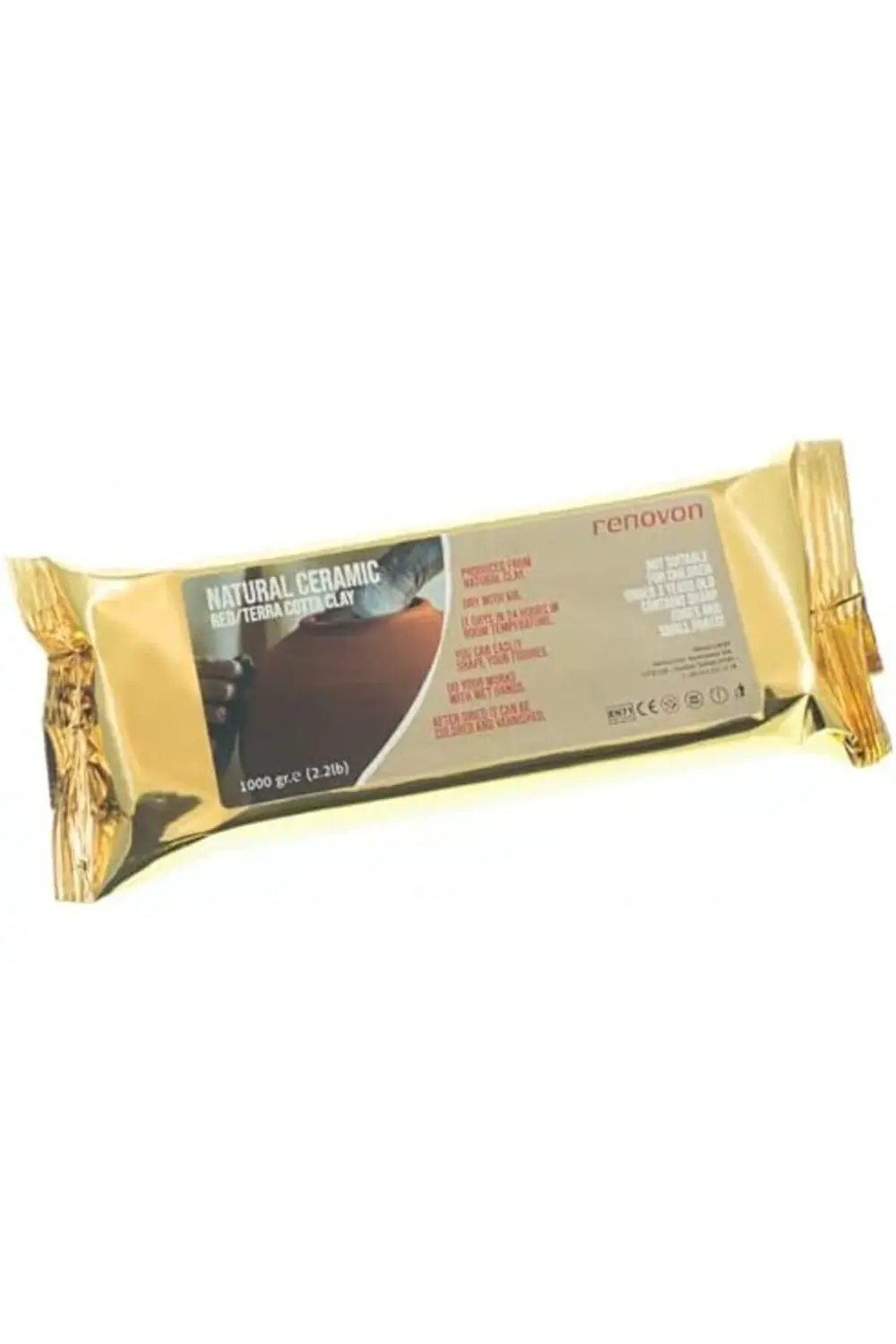 snShop Seramik KİL Hamuru,Kırmızı/TerraCotta 1000 gr(1 KG) Fırınl