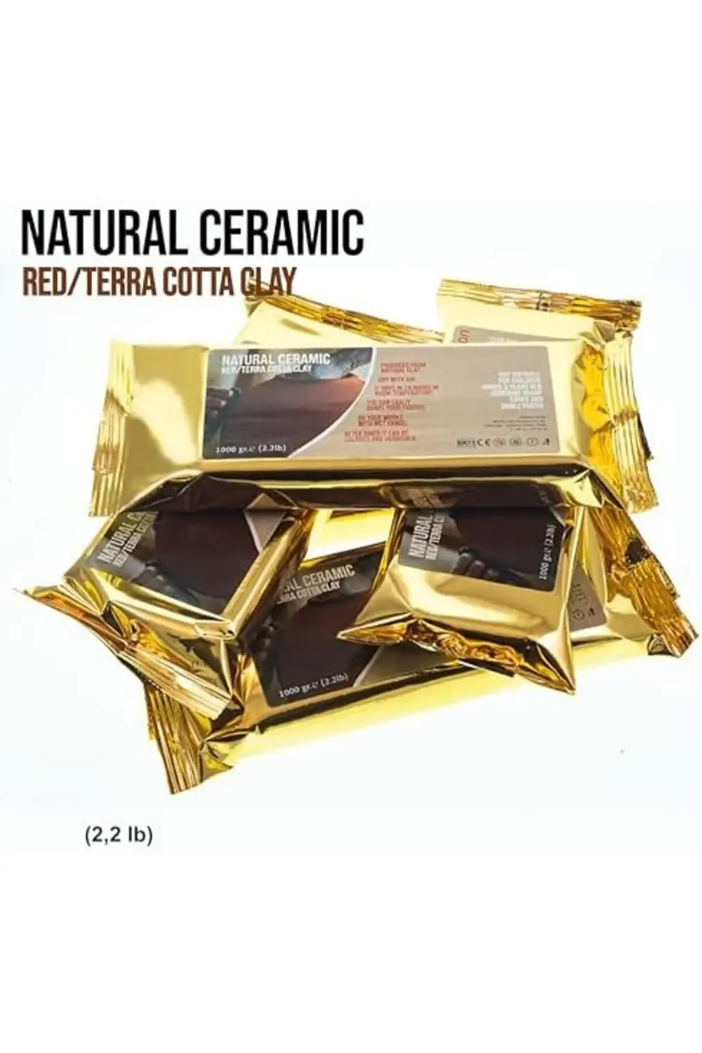 snShop Seramik KİL Hamuru,Kırmızı/TerraCotta 1000 gr(1 KG) Fırınl