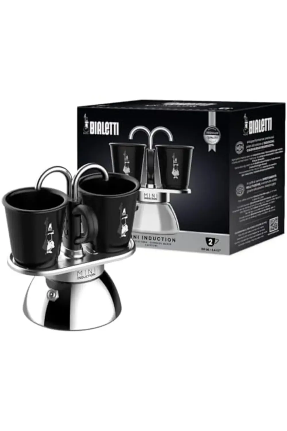 snShop - Set Mini İndüksiyon: Ocak Üstü Espresso Pişirici + 2 Cup