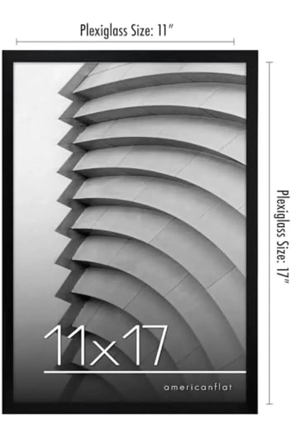 snShop Siyah 11x17 Resim Çerçevesi - Parlak Pleksiglaslı İnce Bor