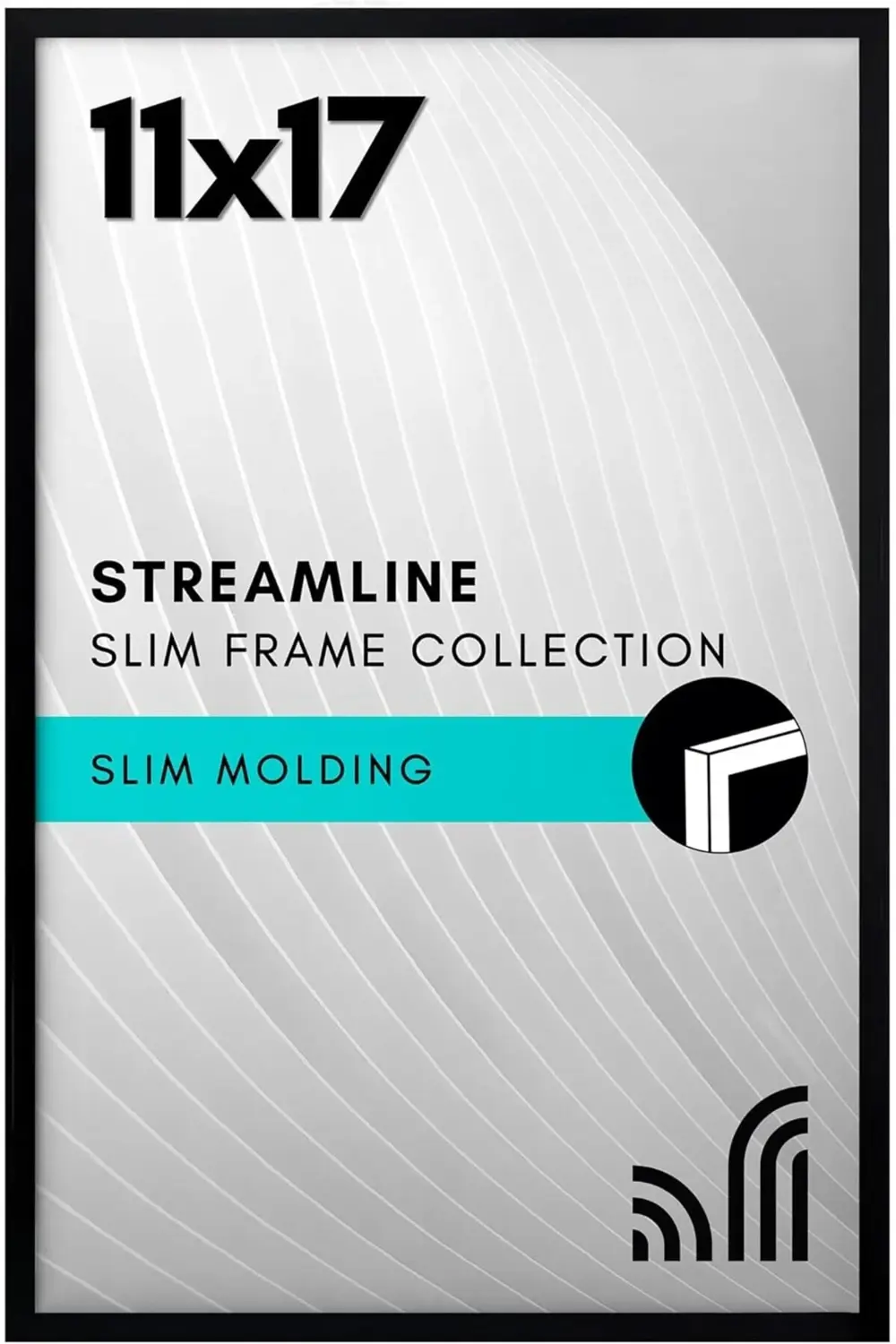 snShop Siyah 11x17 Resim Çerçevesi - Parlak Pleksiglaslı İnce Bor