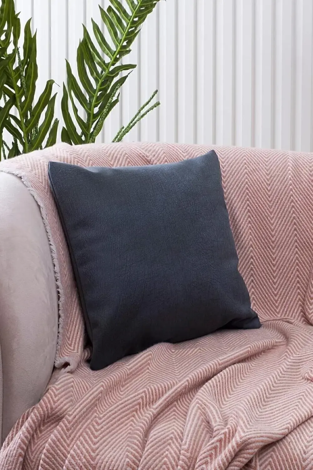 snShop Süet Dokulu Mermer Damar Desenli Petrol Rengi Kırlent Kılı