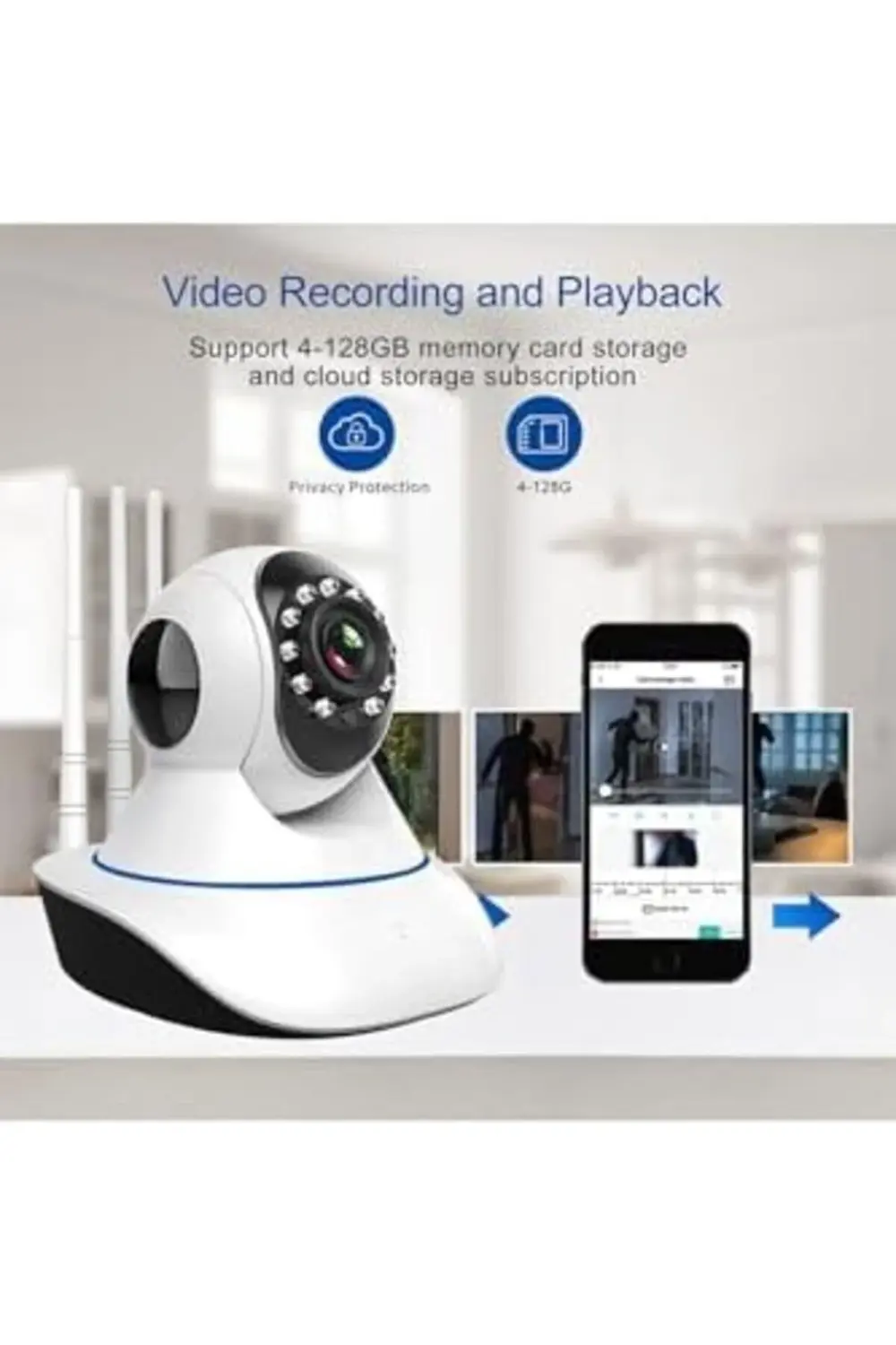 snShop Wireless Ip 1080P Ev Güvenlik Kamerası Hd Gece Görüş Bebek