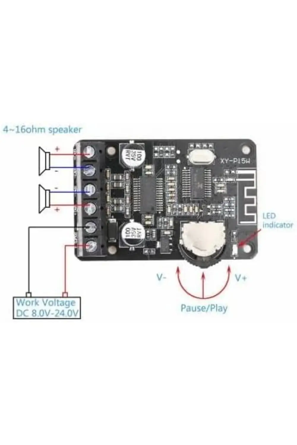 snShop XY-P15W Bluetooth Amfi Modülü Amplifikatör Devresi 467437
