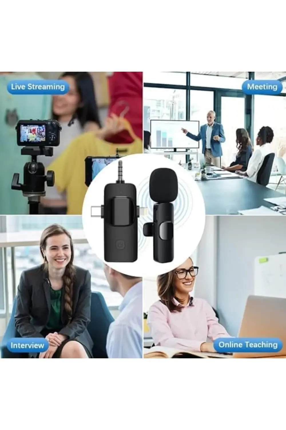 snShop Yaka Mikrofonu – İkili Set, Lightning, Android ve Jack Gir