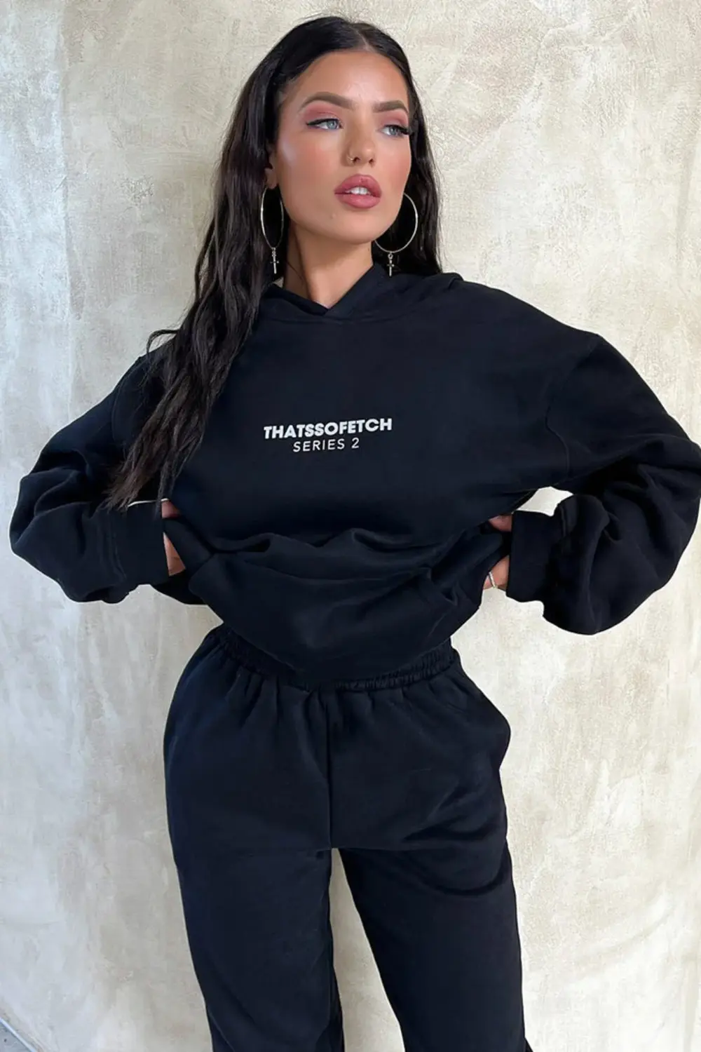 So Fetch Series 2 Eşofman Takımı Sweatshirt Jogger - Siyah Baskıl