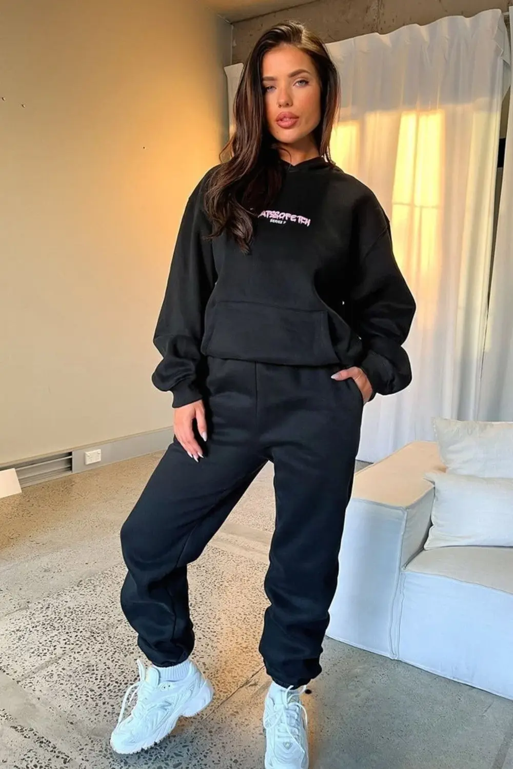 So Fetch Series 7 Eşofman Takımı Sweatshirt Jogger - Siyah Baskıl