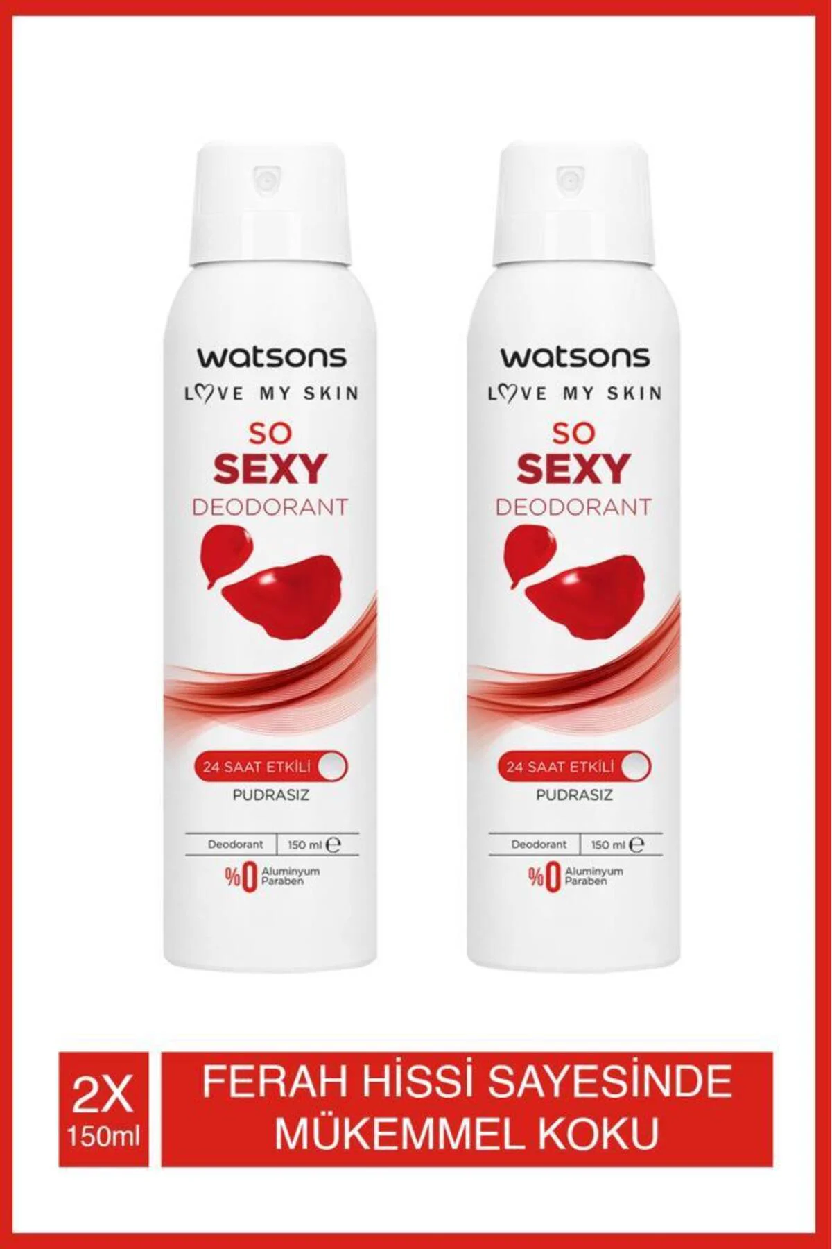 So Sexy Deodorant 24 Saat Etkili Pudrasız Sprey 150 Ml X2 Adet