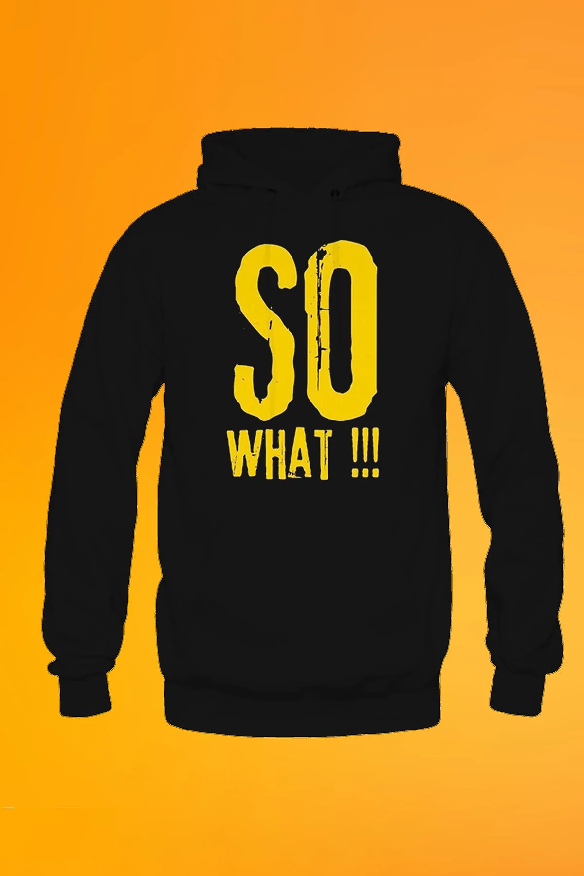So What Baskılı Siyah Unisex Kanguru Cep Kapüşonlu Sweatshirt