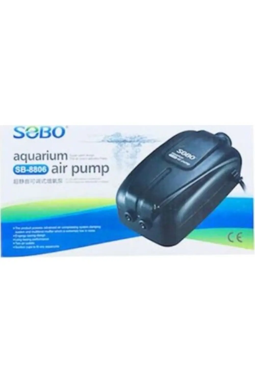 Sobo SB-8806 Hava Motoru Çift Çıkış 8W-2.5L/Min