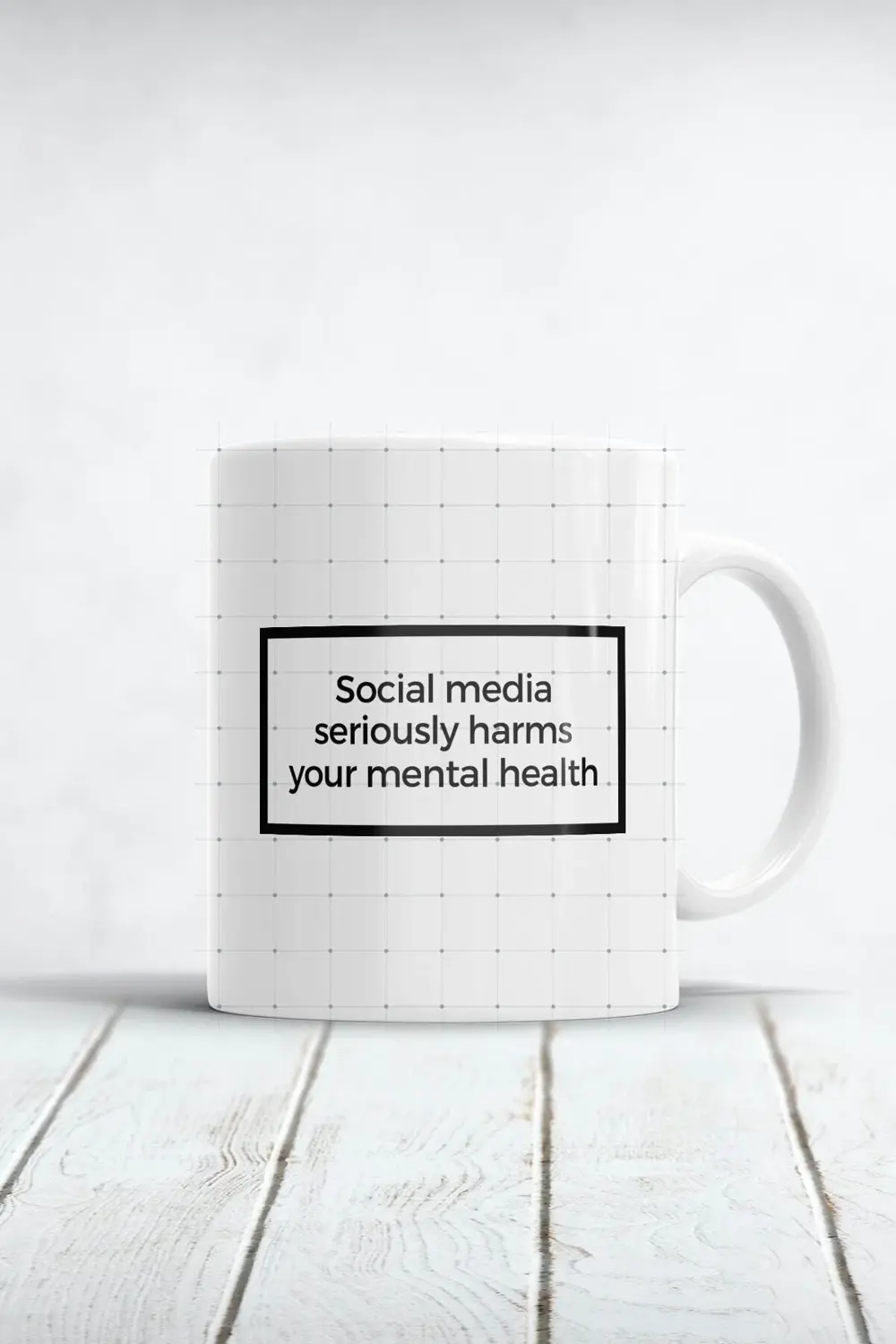 Social Media Seriously Harm Your Mental Health Baskılı Kupa Barda