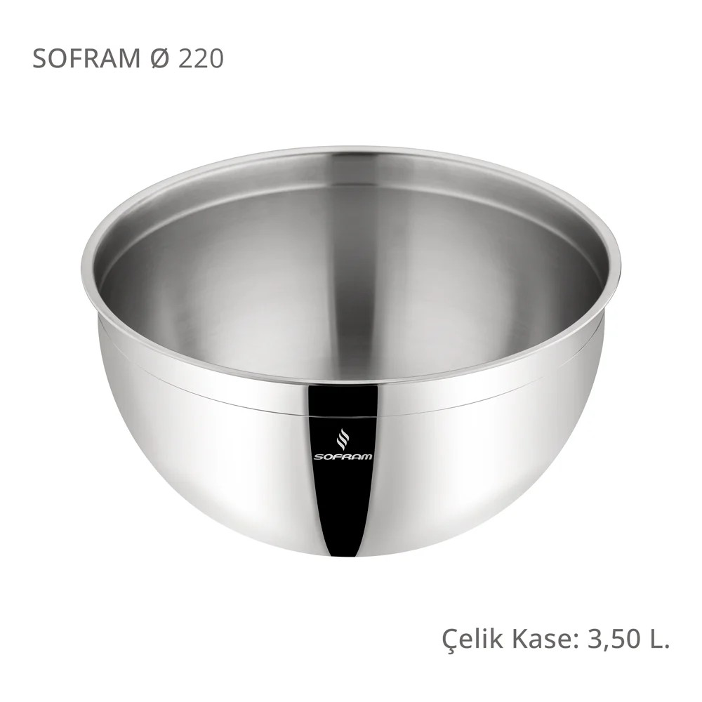 Sofram  22 Cm Çelik Kase 3,50 Litre