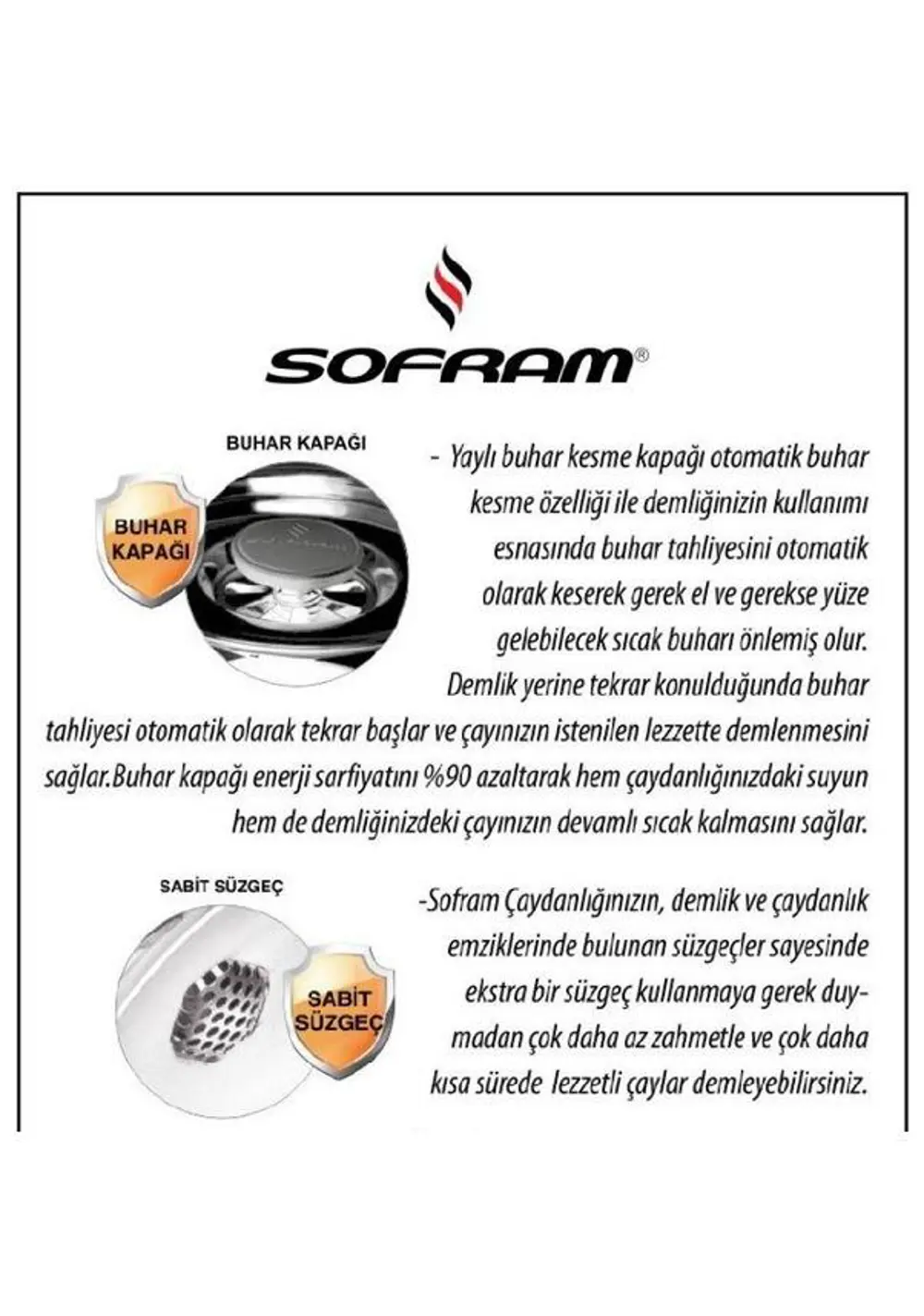 Sofram Soft Büyük Boy Çelik Çaydanlık 170 Big Size