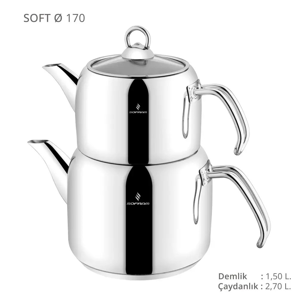Sofram Soft Büyük Boy Çelik Çaydanlık 170 Big Size