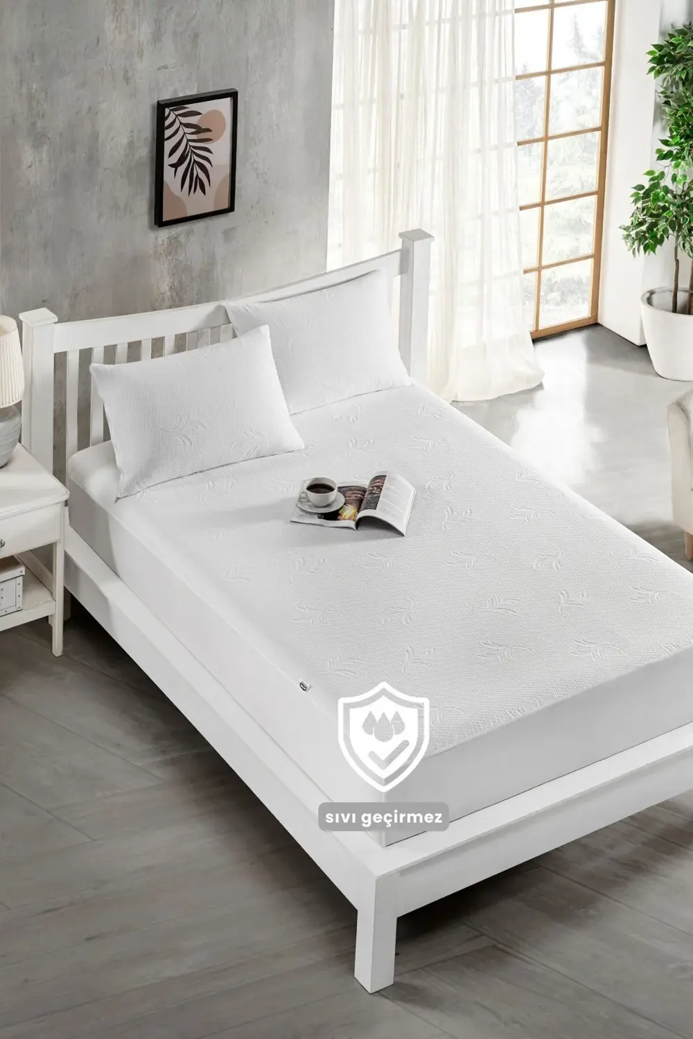 Soft 3d Çiçek Desenli Su Sıvı Geçirmez Alez Tek-Çift Kişilik-Batt