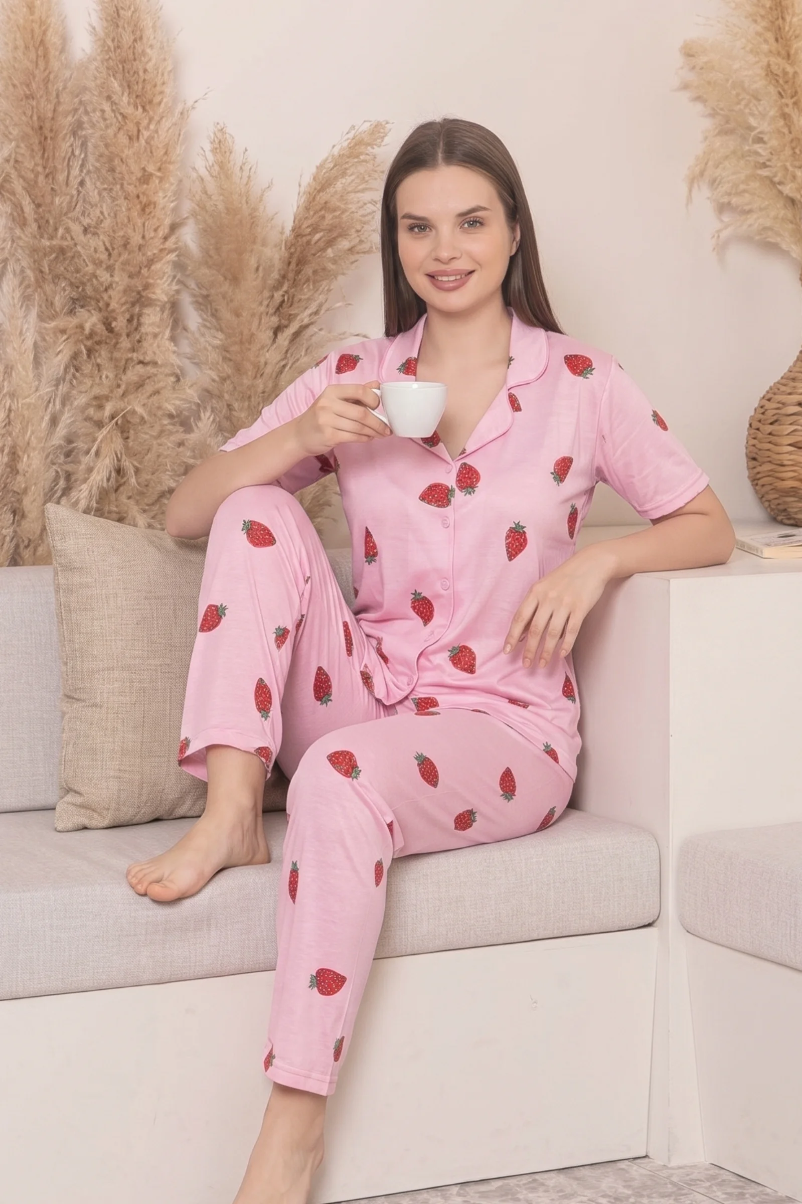 Soft Bambu Likralı Düğmeli Kısa Kollu Gömlek Pijama Takımı, Pembe, L Soft Bambu Likralı Düğmeli Kısa Kollu Gömlek Pijama Takımı, Pembe, L Fiyatı, Yorumları ve Özellikleri