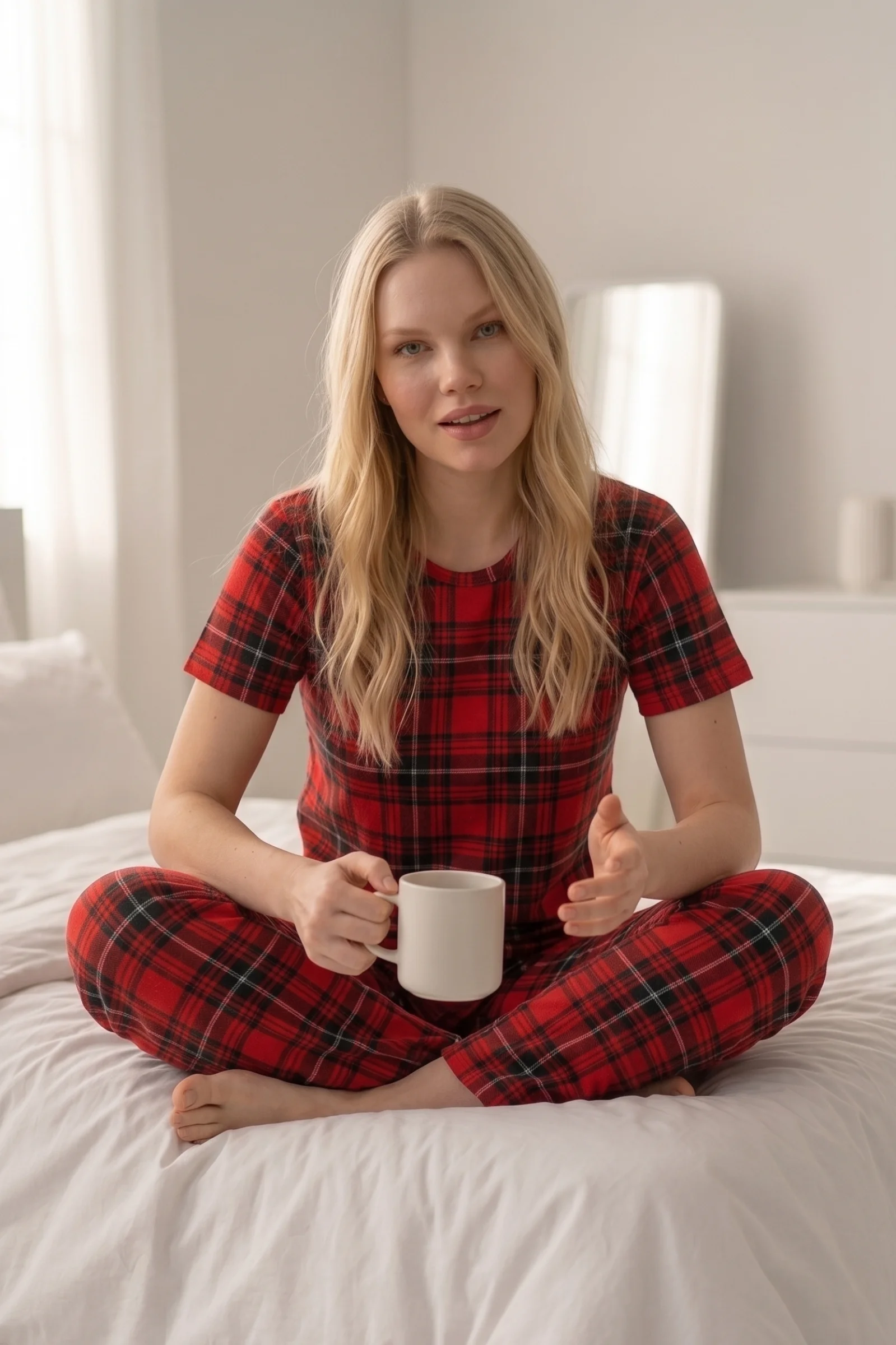 Soft Bambu Pamuklu Likralı Kısa Kollu Ekose Kareli Pijama Takımı, Bordo, S/M Soft Bambu Pamuklu Likralı Kısa Kollu Ekose Kareli Pijama Takımı, Bordo, S/M Fiyatı, Yorumları ve Özellikleri
