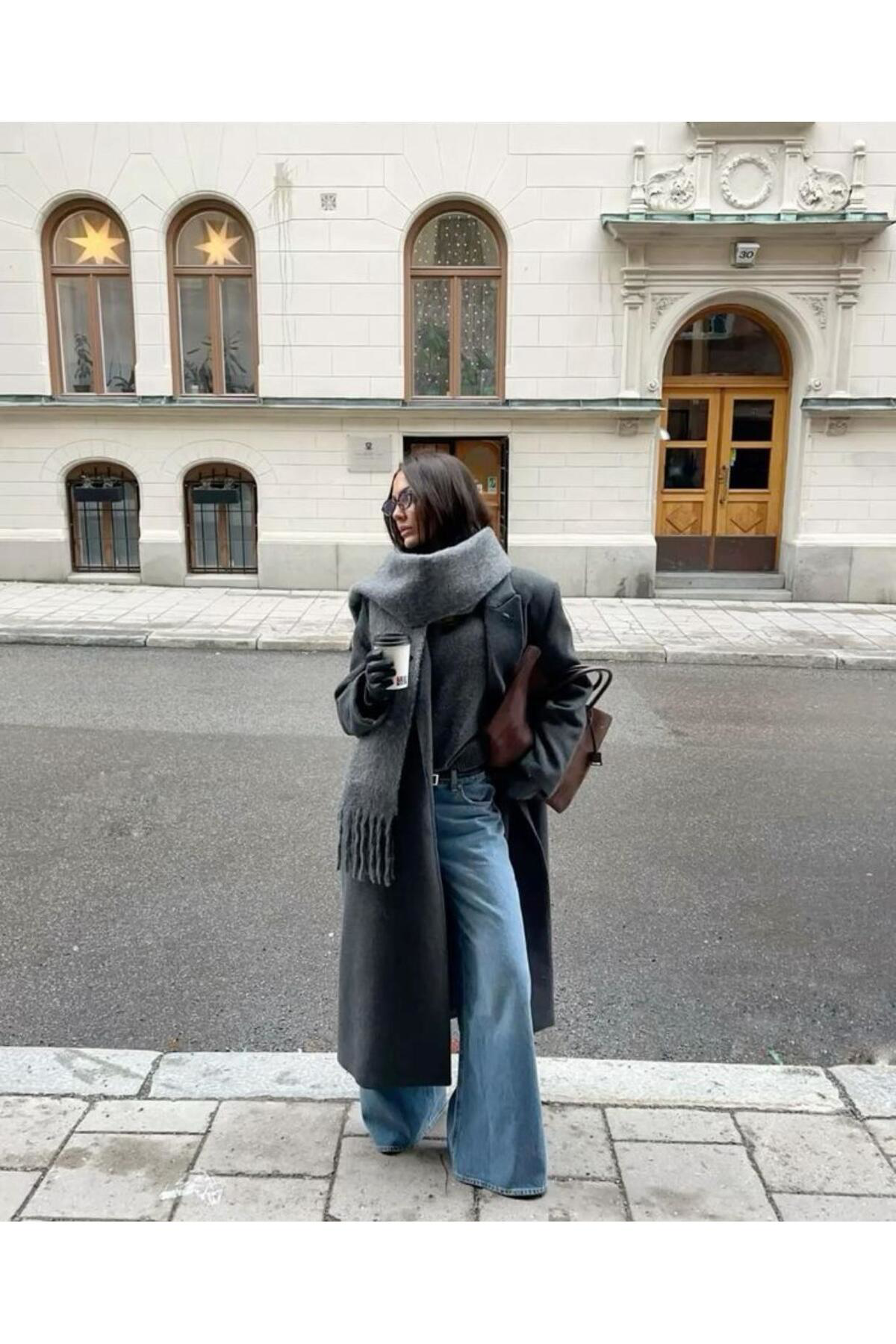 Soft İthal Yumuşak Dokulu Kadın Siyah Atkı, Şal, Omuz Şalı