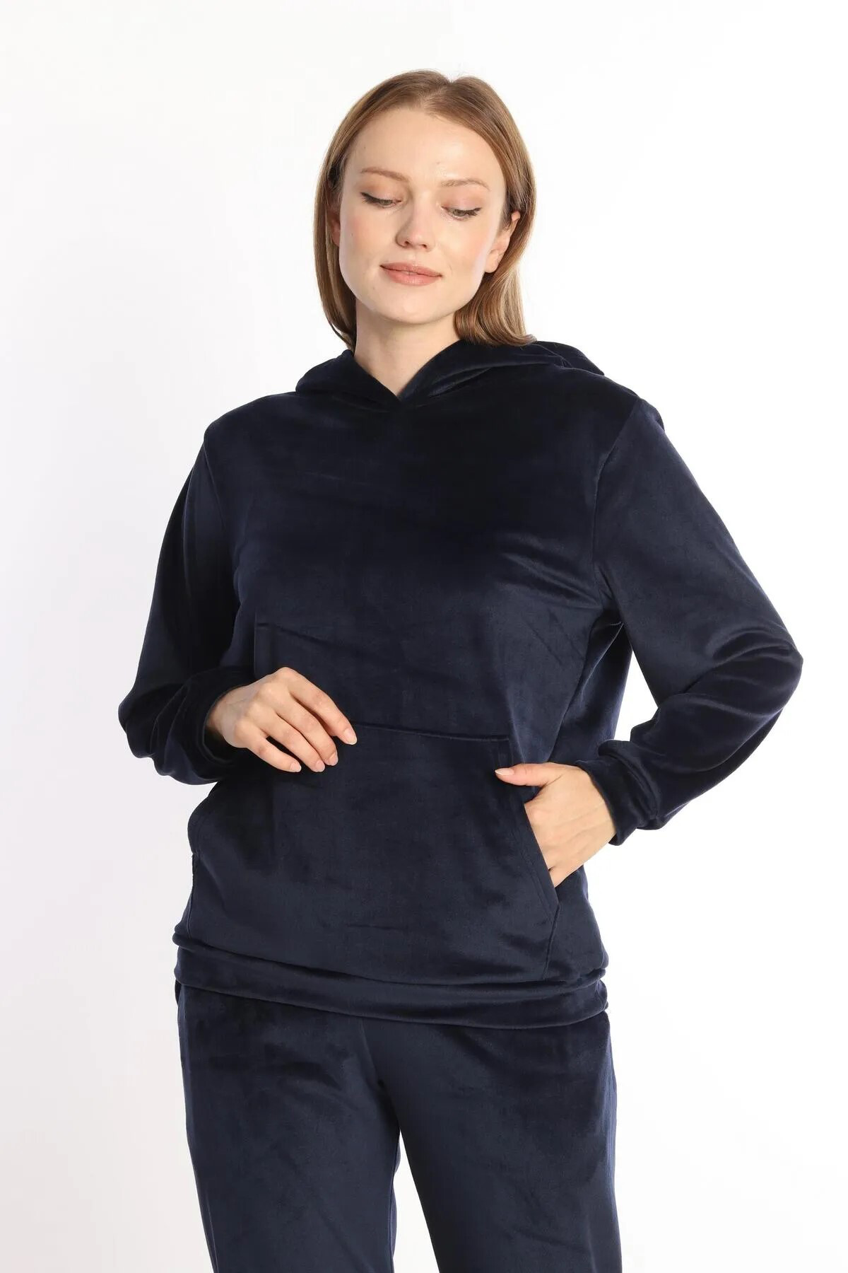 Etoile Soft Kapşonlu Kadife Kadın Eşofman Takımı