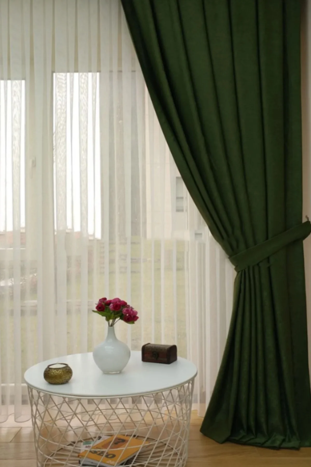 Soft Kumaş Fon Perde Sık Pileli Antrasit Perde