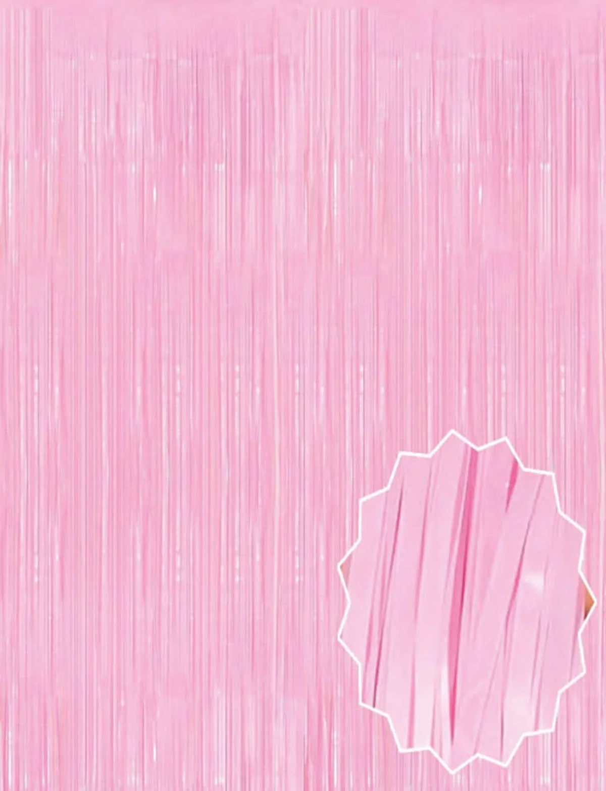 Soft Pembe Püsküllü Kapı Perdesi - Parti, Baby Shower, Cinsiyet Partisi 1x2 m