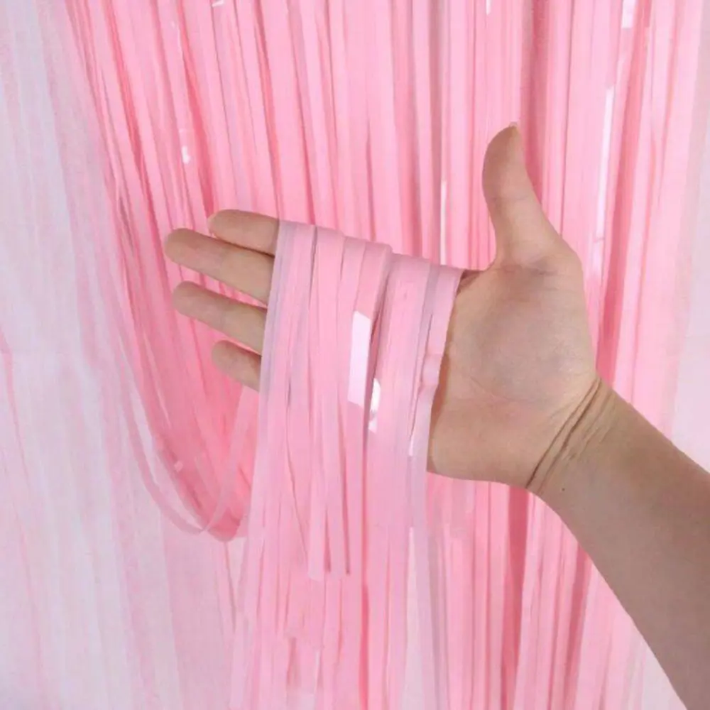 Soft Pembe Püsküllü Kapı Perdesi - Parti, Baby Shower, Cinsiyet P