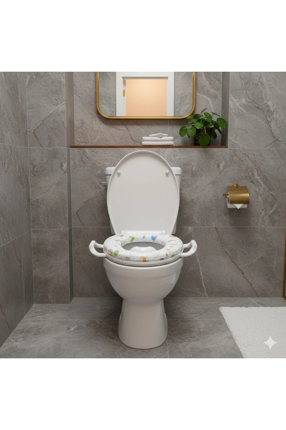 Soft Pratik Kulplu Çocuk/bebek Banyo - Tuvalet Klozet Kapağı Adap