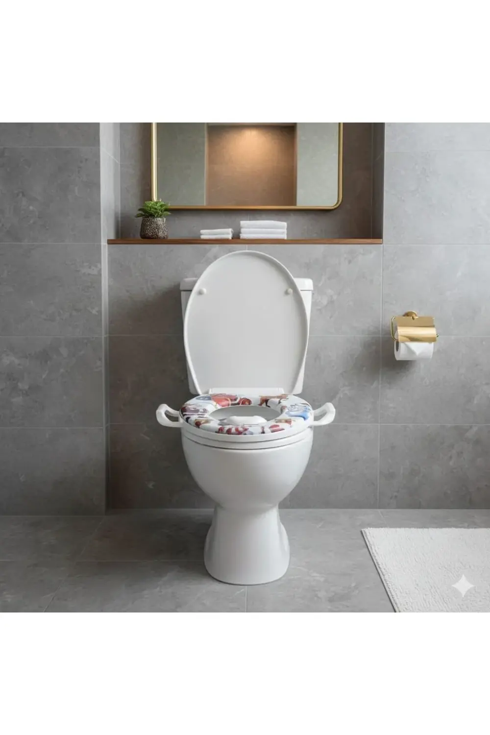 Soft Pratik Kulplu Çocuk/bebek Banyo - Tuvalet Klozet Kapağı Adap