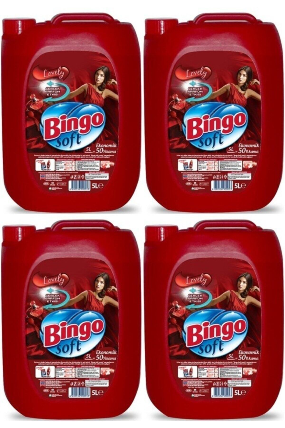 Bingo Soft Sıvı Çamaşır Yumuşatıcı Lovely 5 Lt 4 Adet