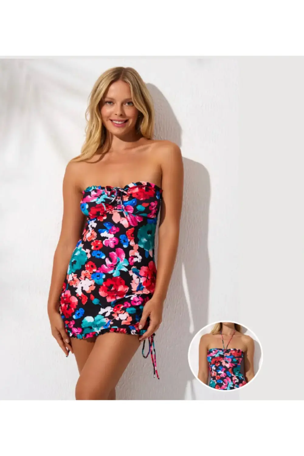 Soft Straplez Elbise Mayo