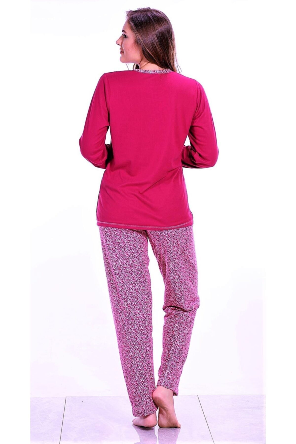 Soft Yumuşak Kumaş Pijama Takımı Fuşya