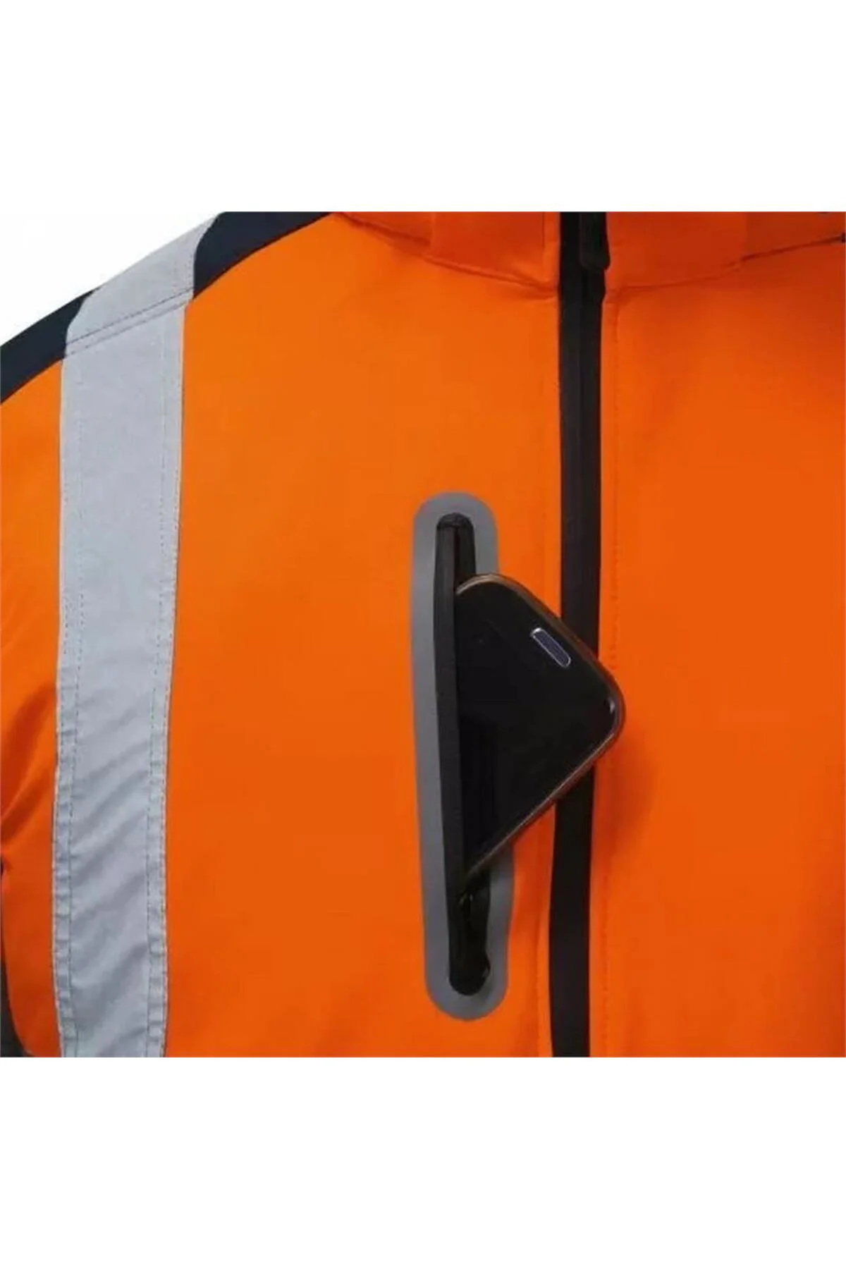 Softshell Reflektörlü İş Montu Su Geçirmez Ceket Turuncu