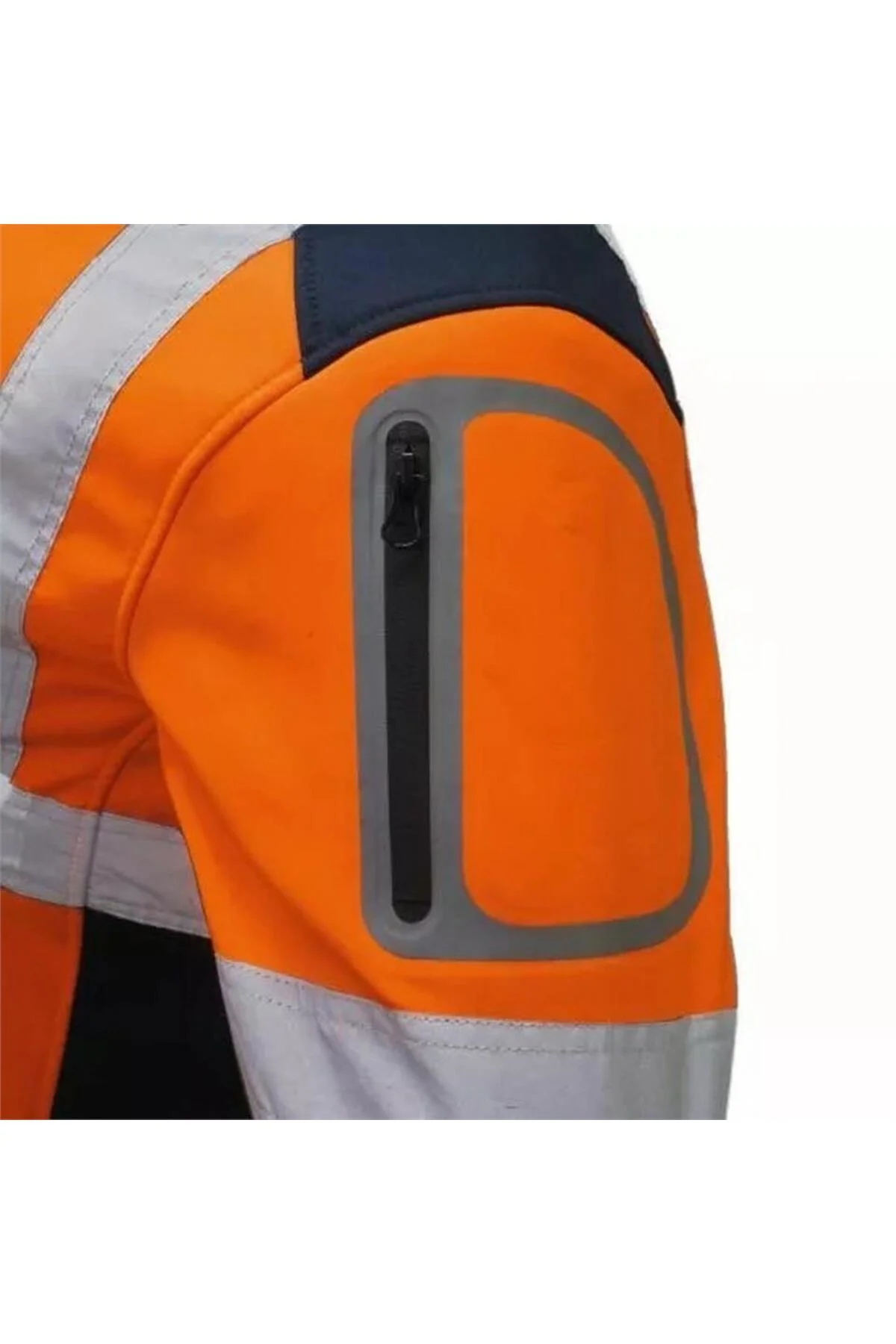 Softshell Reflektörlü İş Montu Su Geçirmez Ceket Turuncu