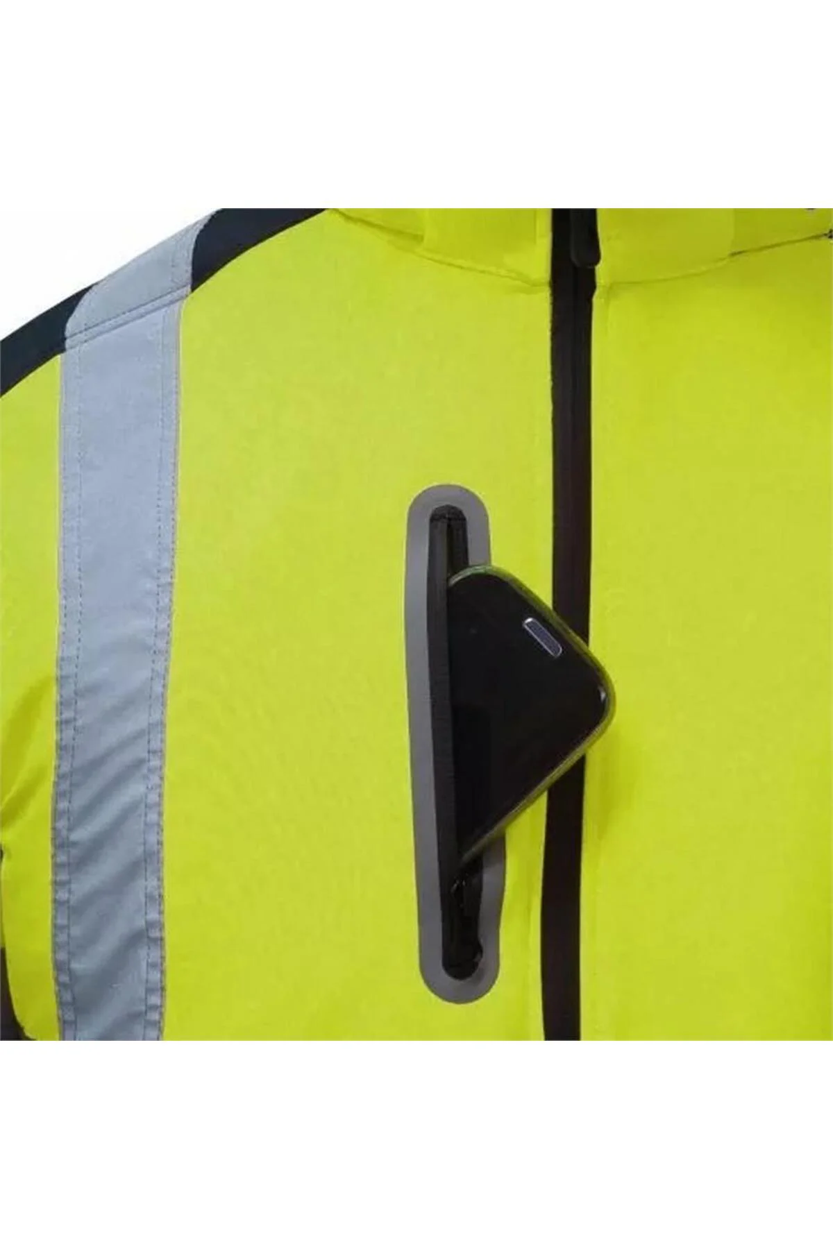 Softshell Reflektörlü İş Montu Su Geçirmez Ceket Sarı