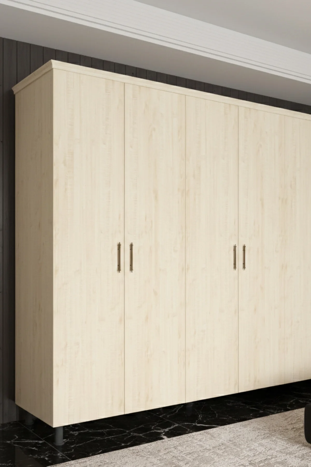 Softwood Masif Çam 6 Kapaklı Gardırop - 200 cm Yükseklik Doğal Ahşap Su Bazlı Vernikli Dolap Fiyatı, Yorumları ve Özellikleri
