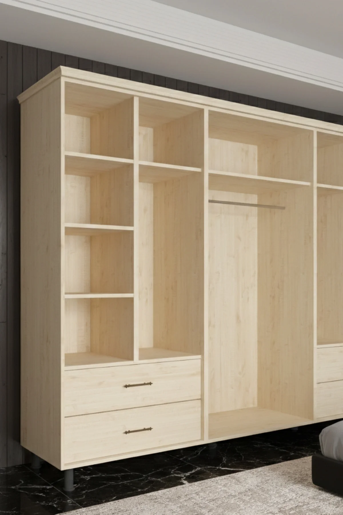 Softwood Masif Çam 6 Kapaklı Gardırop - 200 cm Yükseklik Doğal Ahşap Su Bazlı Vernikli Dolap Fiyatı, Yorumları ve Özellikleri