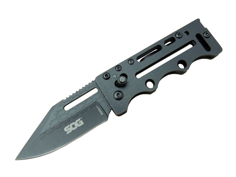 SOG AC77BK Siyah Yaprak Kamp Çakı 15 cm - Metal Sap, Kılıflı TdrT