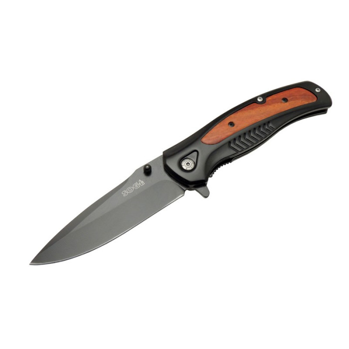 Sog DA315 Bk 22 cm Kamp / Outdoor Çakı  - Yarı Otomatik, Kemerlik