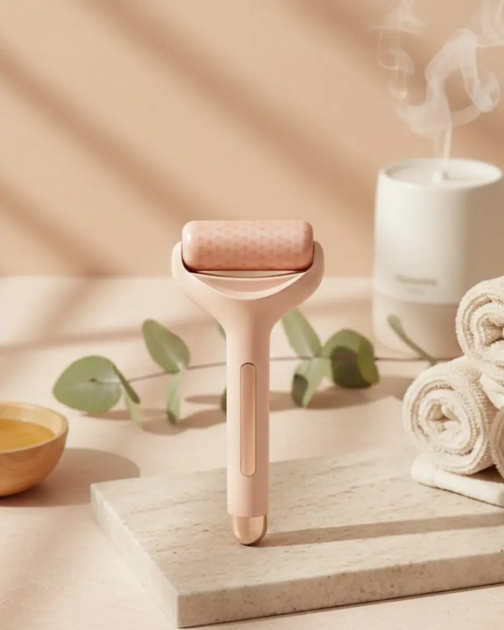 Soğuk Jel Başlıklı Buz Silindiri Yüz Masaj ve Bakım Aleti