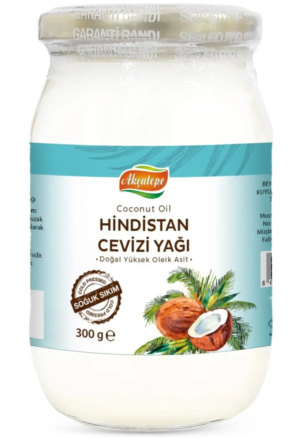 Soğuk Sıkım Doğal Hindistan Cevizi Yağı 300 ml