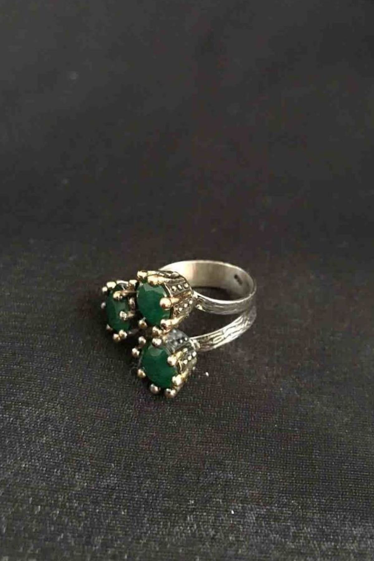 Beyisa Söğütlü Serisi Gümüş Lal Taşlı Otantik Bayan Yüzük