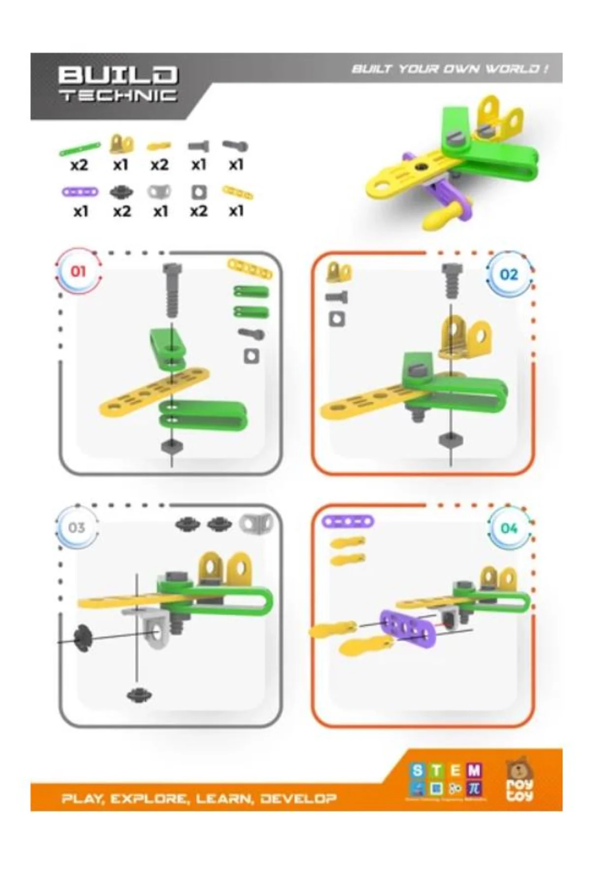 Sök Tak 15 Parça Uçak Build Technic - 4100101-2-15