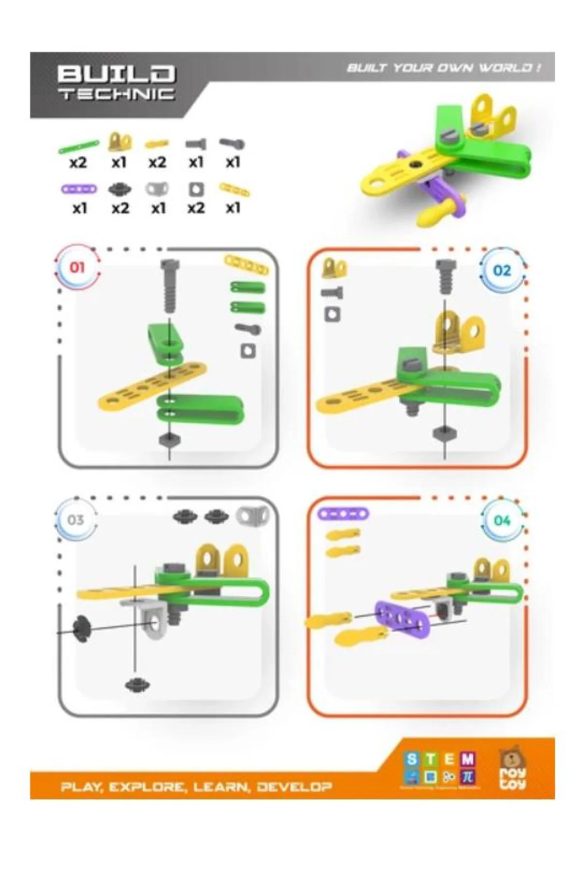 Sök Tak 15 Parça Uçak Build Technic - 4100101-2-15 (Lisinya)