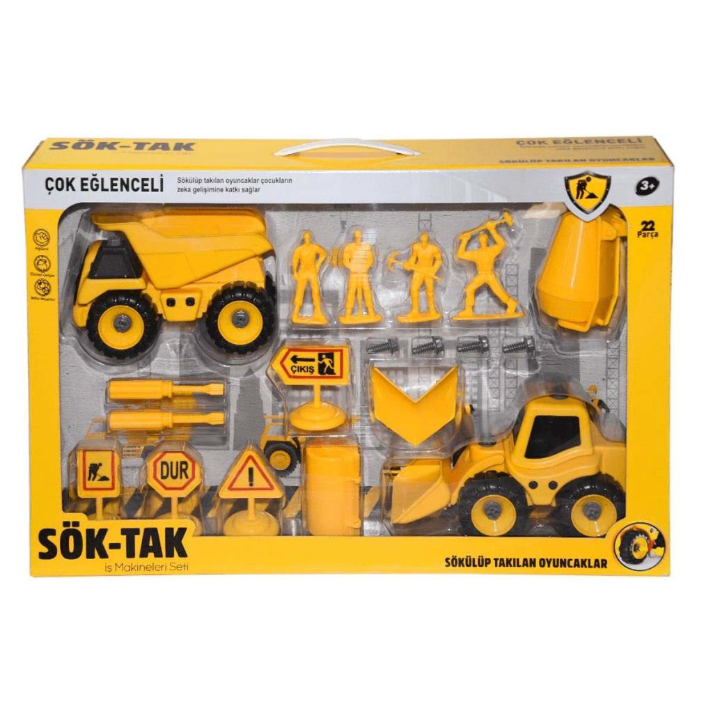 Sök Tak Dozer ve İnşaat Seti 22 Parça Sök Tak Dozer ve İnşaat Seti 22 Parça