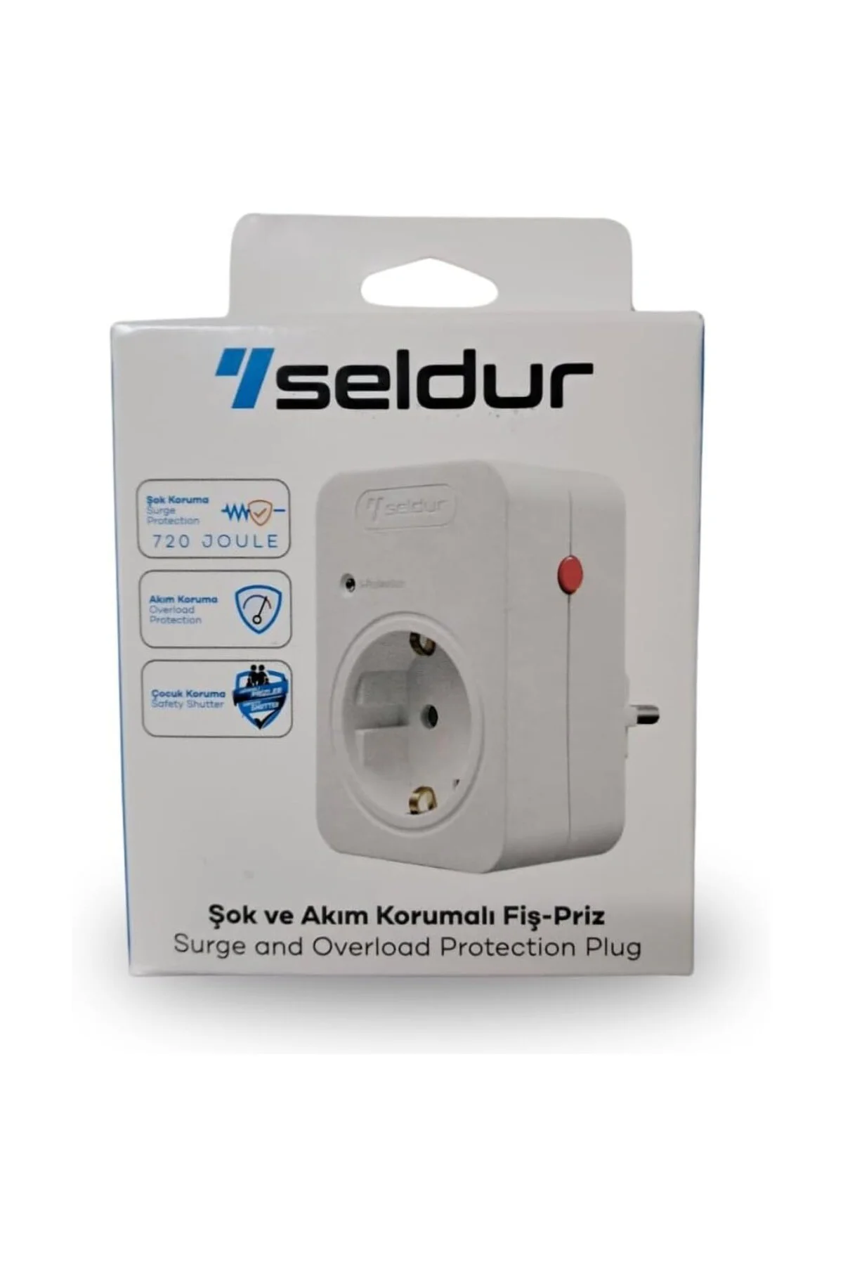 Şok ve Akım Korumalı Fiş-Priz, 16A-250V, Max 3600W 720 Joule, Res